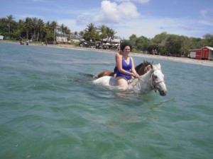 Swimming with the horses in Saint Lucia